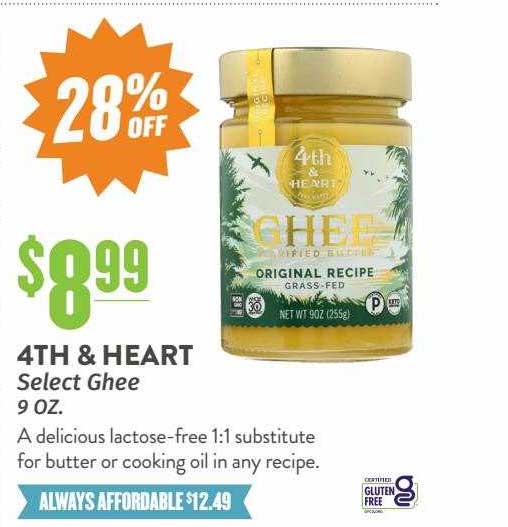 Natural Grocers 4th & Heart Select Ghee 9 Oz.