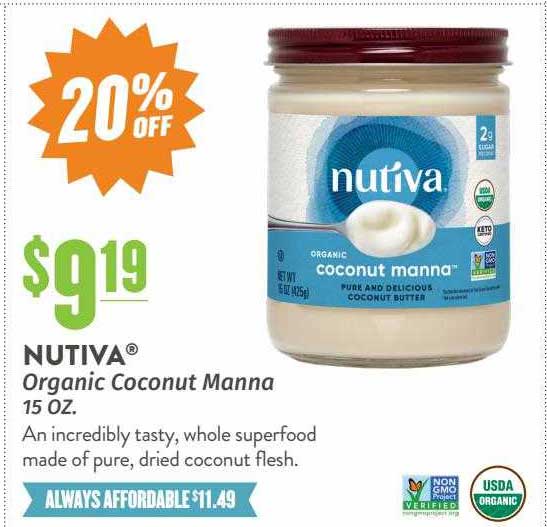 Natural Grocers Nutiva Organic Coconut Manna