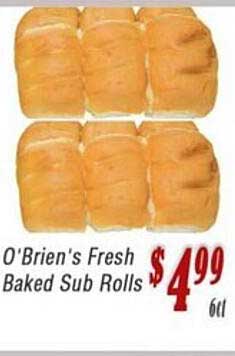 Obriens Market O'brien's Fresh Baked Sub Rolls