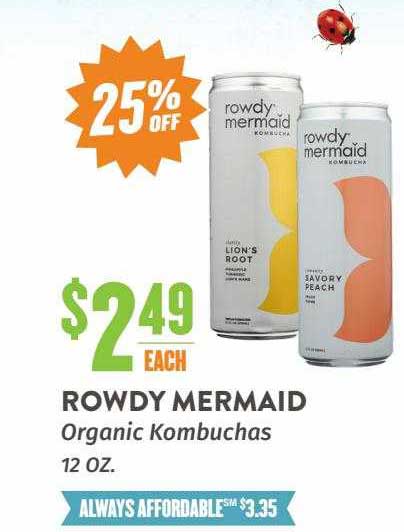 Natural Grocers Rowdy Mermaid Organic Kombuchas