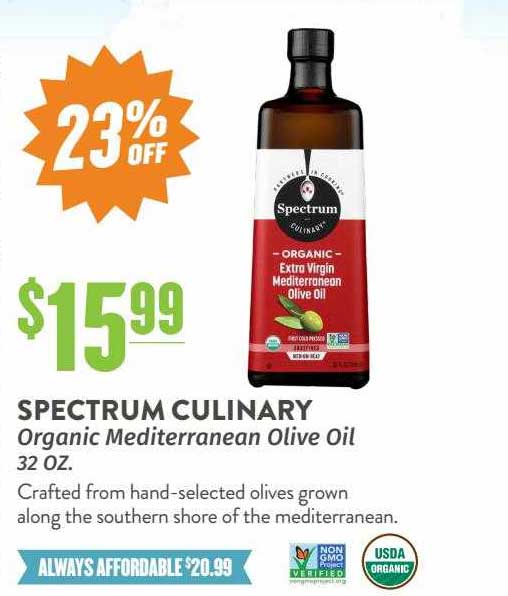 Natural Grocers Spectrum Culinary Organic Mediterranean Olive Oil