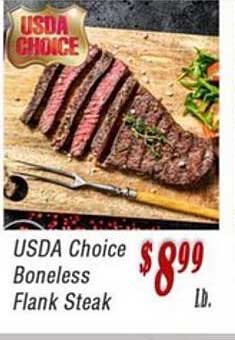 Obriens Market Usda Choice Boneless Flank Steak