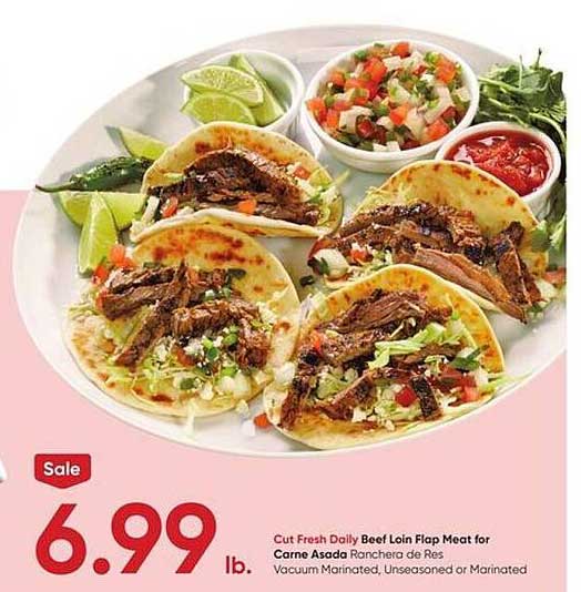 Stater Bros Beef Loin Flap Meat For Carne Asada