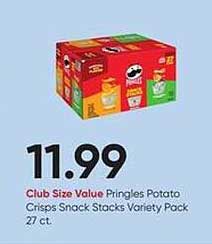 Stater Bros Pringles Potato Crisps Snack Stacks