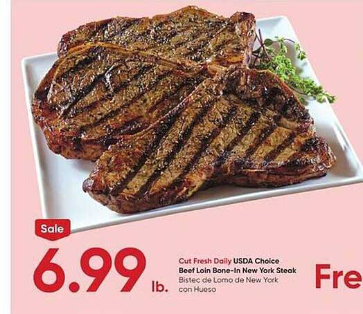 Stater Bros Usda Choice Beef Loin Bone-in New York Steak