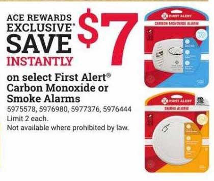 Ace Hardware First Alert Carbon Monoxide Or Smoke Alarms