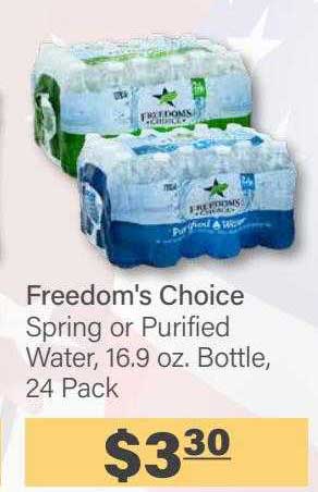 Freedom's Choice Purified Water 16.9 oz bottle 24 pack, Water