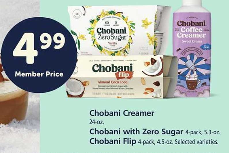Safeway Chobani Creamer, With Zero Sugar Or Flip