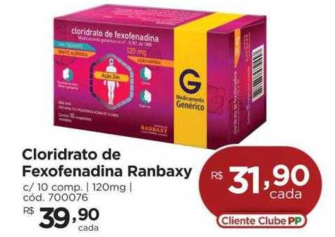 Farmácia Preço Popular Cloridrato De Fexofenadina Ranbaxy