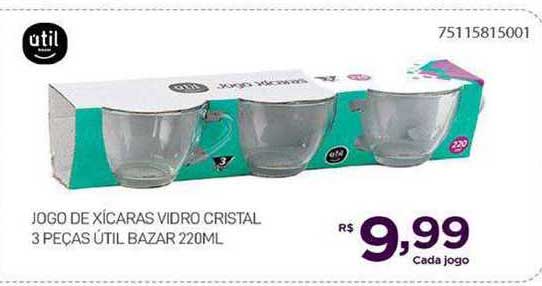 Jogo de Petisqueiras Vidro Cristal 6 Peças Útil Bazar 12cm 151101W -  freitasvarejo