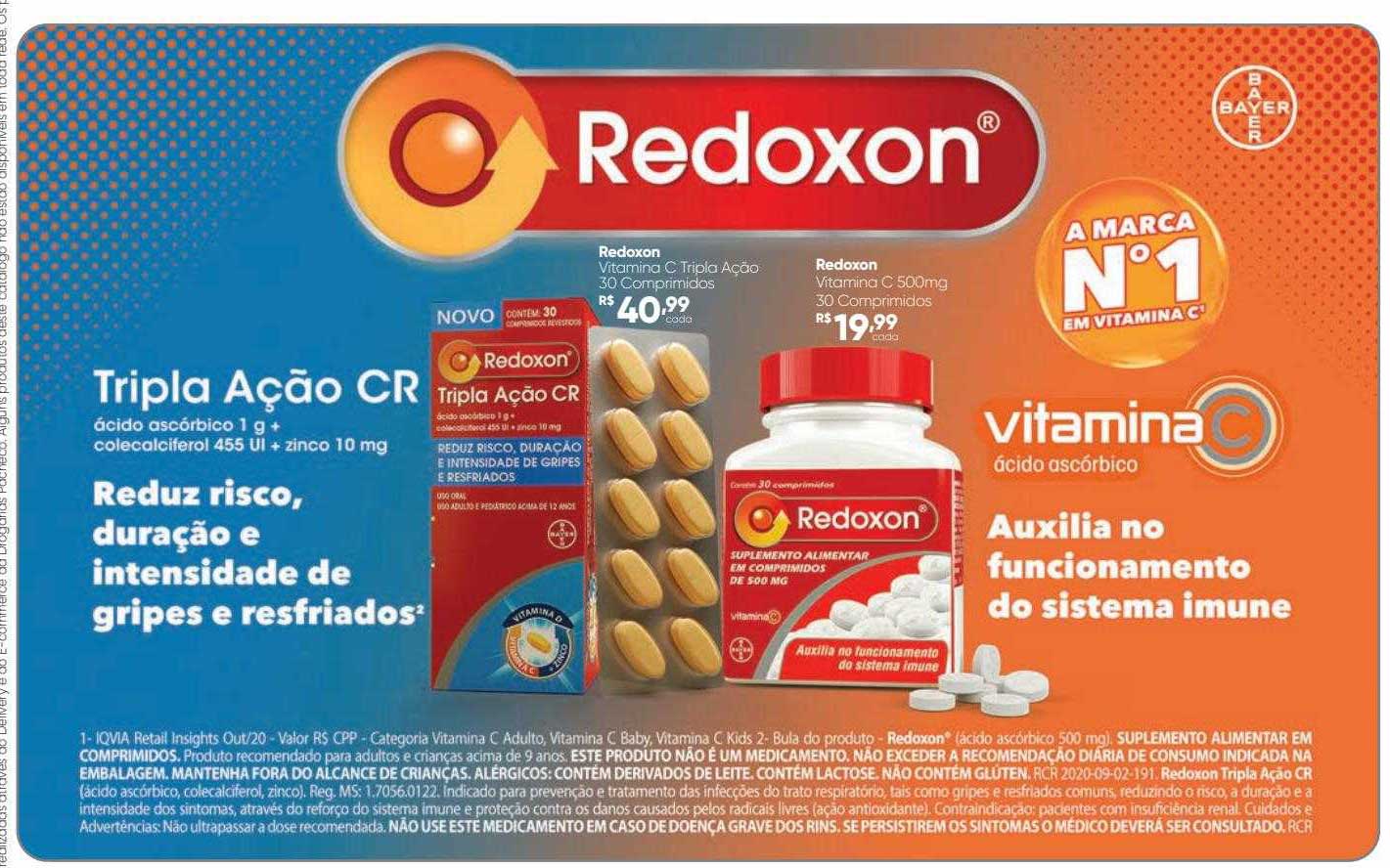 Drogaria Pacheco Redoxon Vitamina C Tripla Ação Redoxon Vitamina C