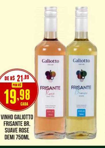 Casagrande Supermercados Vinho Galiotto Frisante Br. Suave Rose Demi