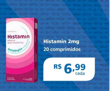 Drogarias Tamoio Histamin 2mg 20 Comprimidos