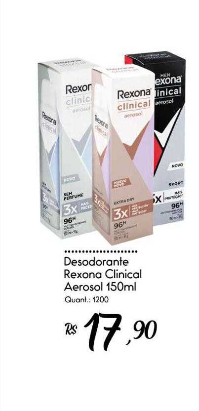Antitranspirante Aerossol sem Perfume Rexona Clinical 150ml - giassi -  Giassi Supermercados