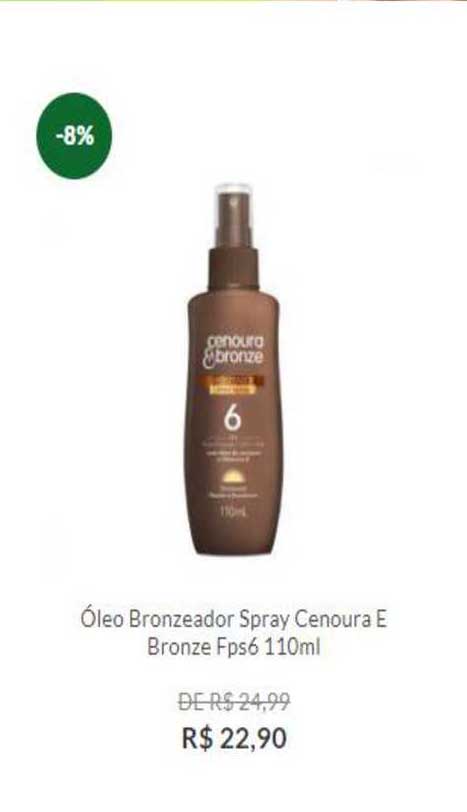 Farmácia Preço Popular óleo Bronzeador Spray Cenoura E Bronze Fps6