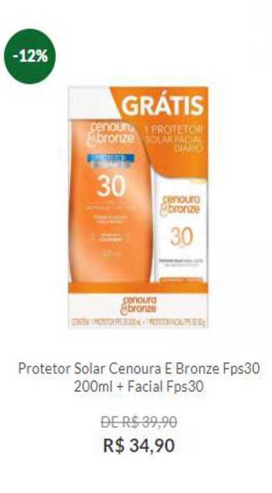 Farmácia Preço Popular Protetor Solar Cenoura E Bronze Fps