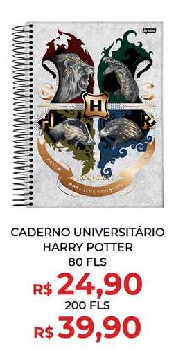 Livraria Leitura Caderno Universitário Harry Potter