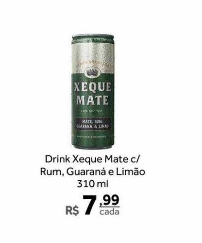 Xeque Mate Rum, Mate, Guaraná & Limão - CX C/12 Latas 355ml