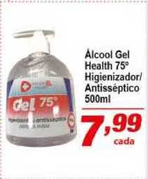 Ricoy Supermercados álcool Gel Health 75° Higienizador Antisséptico