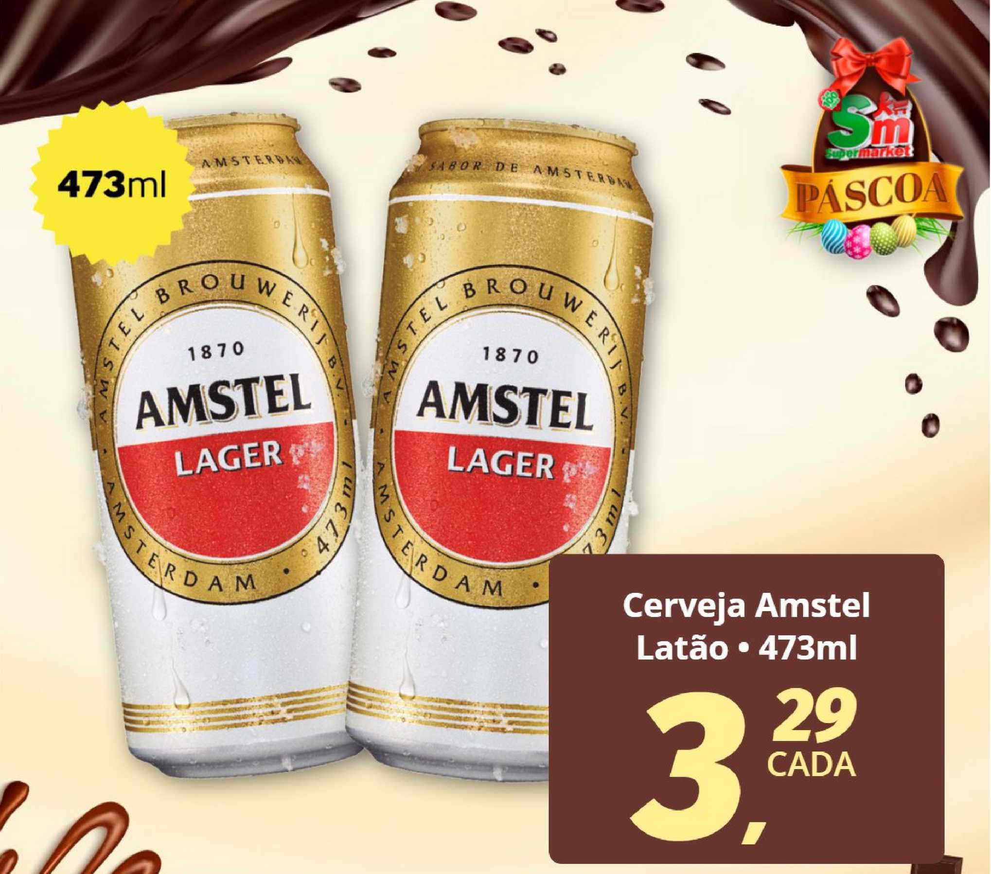 Rede Supermarket Cerveja Amstel Latão