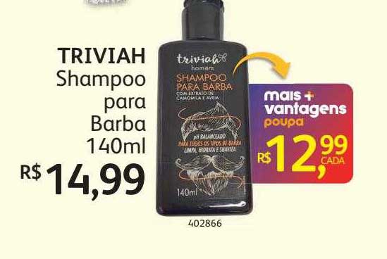 PoupaFarma Triviah Shampoo Para Barba