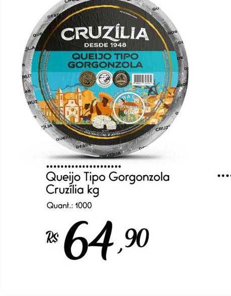 Queijo Gorgonzola em Pedaço Cruzília Kg - giassi - Giassi