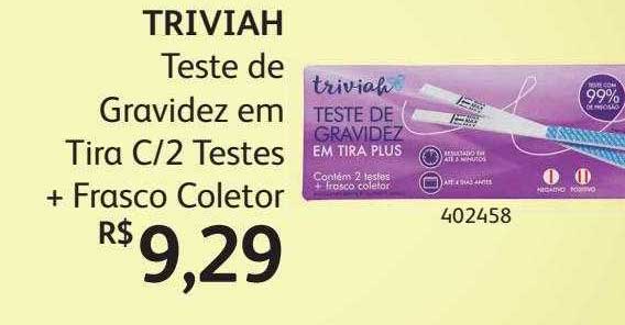 Oferta Triviah Teste De Gravidez Em Tiras C 2 Testes Frasco Coletor Na Poupafarma 