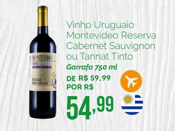 Oba Hortifruti Vinho Uruguaio Montevideo Reserva Cabernet Sauvignon Ou Tannat Tinto
