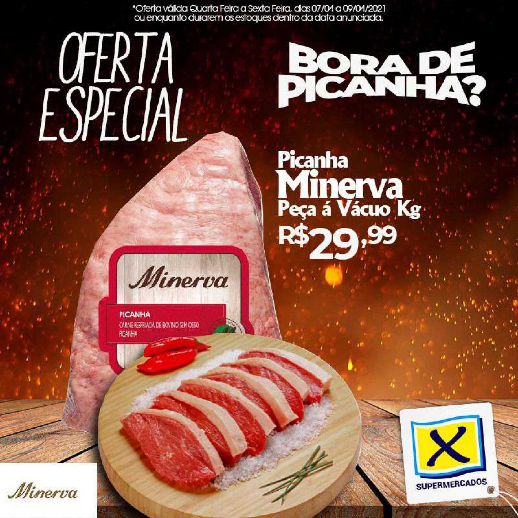 X Supermercados Picanha Minerva Peça á Vacuo