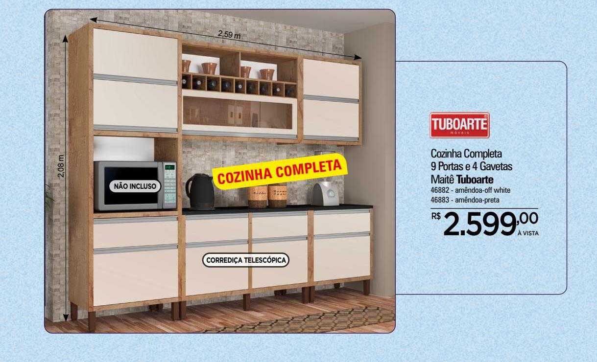 Zenir Cozinha Completa 9 Portas 4 Gavetas Maitê Tuboarte