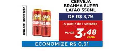 Bahamas Mix Cerveja Brahma Super Latão 550ml