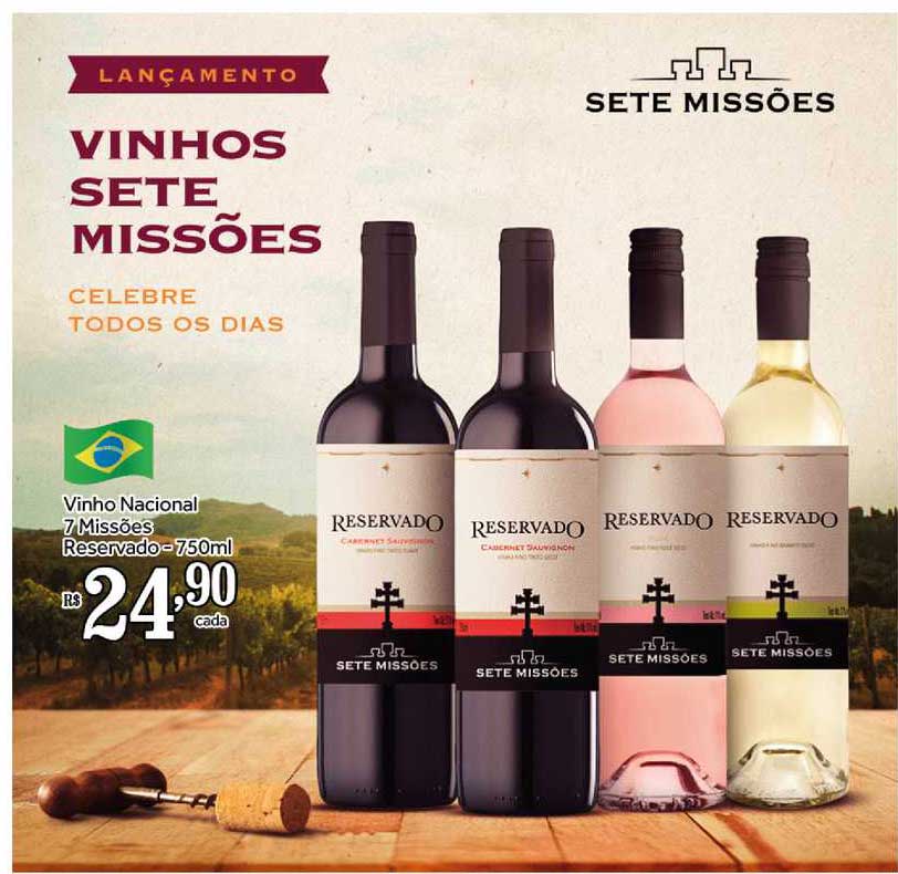 Shibata Supermercados Vinho Nacional 7 Missões Reservado