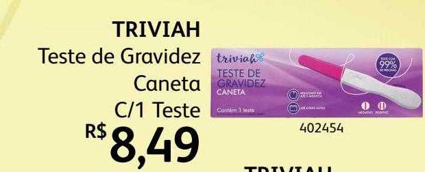 Oferta Triviah Teste De Gravidez Caneta C 1 Teste Na Drogaria Estação Br 