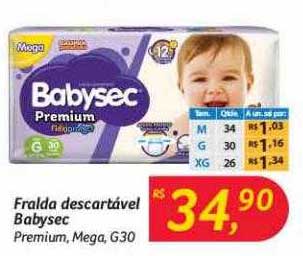 Hipermercado Big Fralda Descartável Babysec Premium Mega