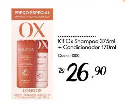 Kit Shampoo 375ml + Condicionador 170ml OX Cosméticos Nutrição Intensa -  giassi - Giassi Supermercados