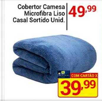 X Supermercados Cobertor Camesa Microfibra Liso Casal Sortido