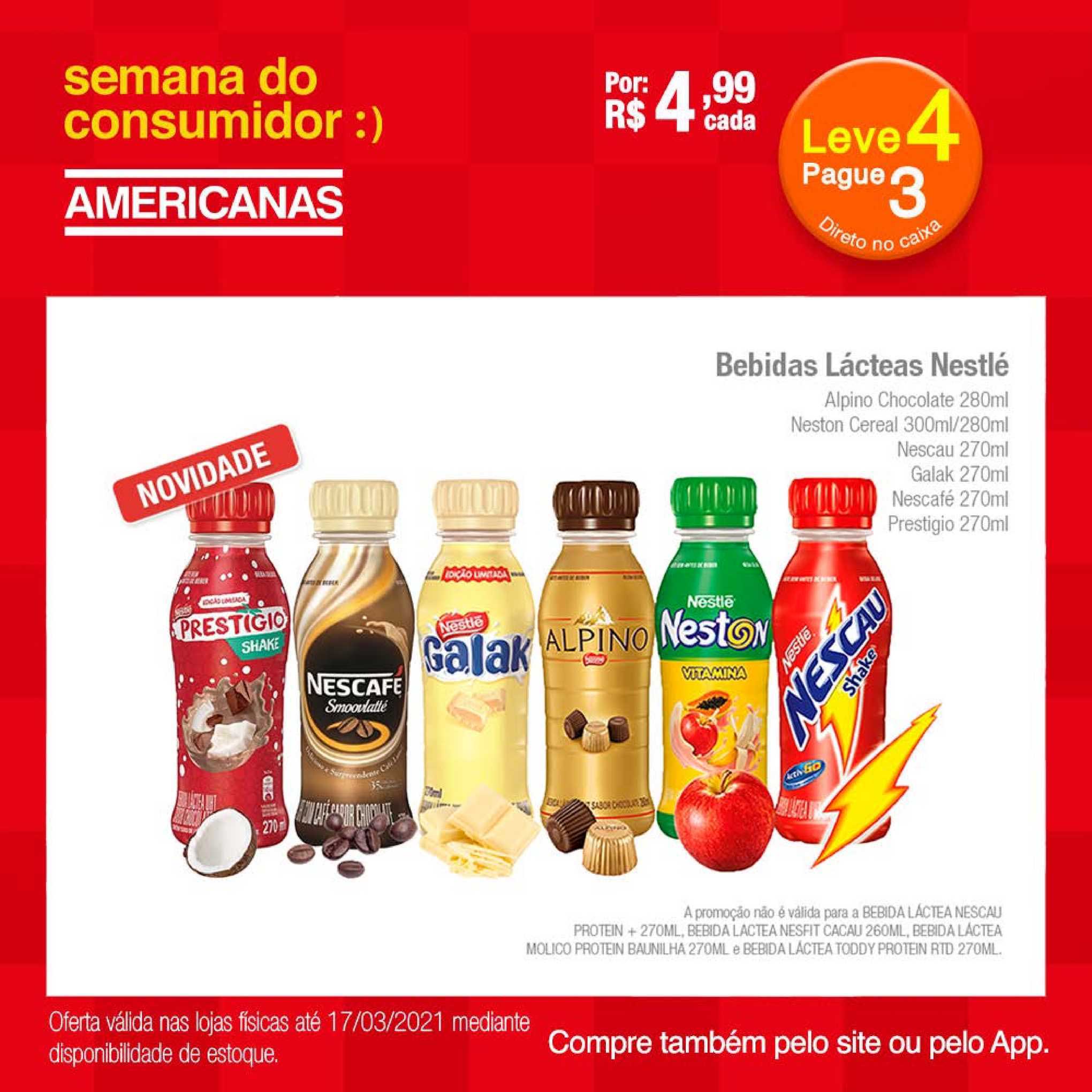 Oferta Bebidas Lácteas Nestlé na Lojas Americanas 