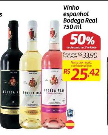 Comper Vinho Espanhol Bodega Real 50% De Descuento 2a Unidade