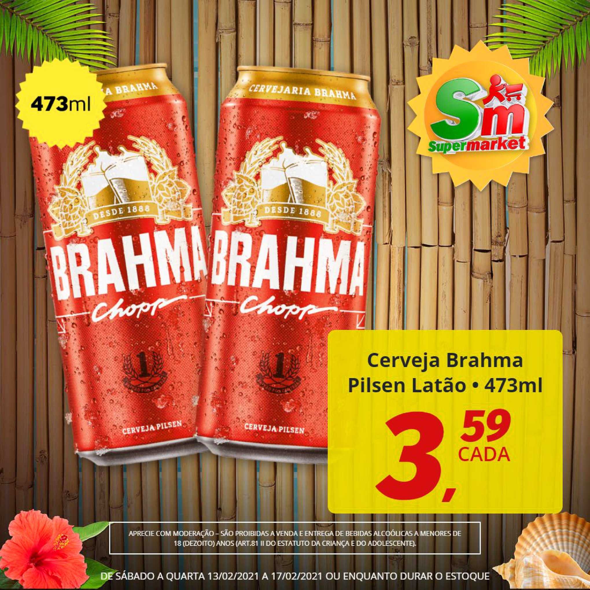 Rede Supermarket Cerveja Brahma Pilsen Latão