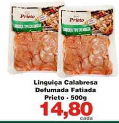 Supermercado Pastorinho Linguiça Calabresa Defumada Fatiada Prieto