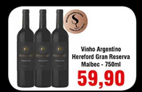 Shibata Supermercados Vinho Argentino Hereford Gran Reserva Malbec