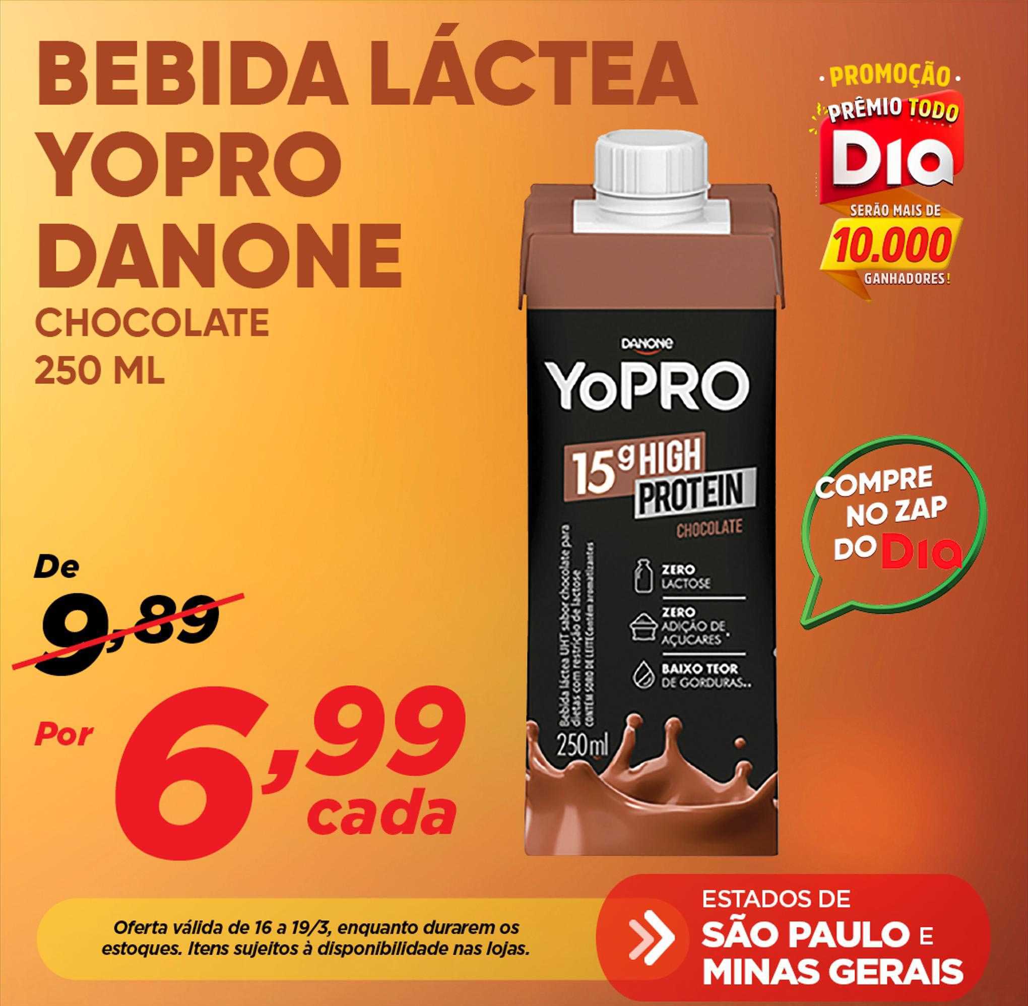 Oferta Bebida Láctea Yopro Danone Chocolate na Supermercado Dia ...