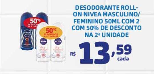Bahamas Supermercados Desodorante Roll-on Nivea Masculino Feminino 50ml Com 2 Com 50% De Desconto Na 2a Unidade