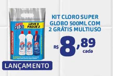 Bahamas Supermercados Kit Cloro Super Globo 500ml Com 2 Grátis Multiuso