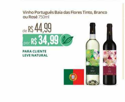 Natural Da Terra Vinho Português Baia Das Flores Tinto Branco Ou Rosé