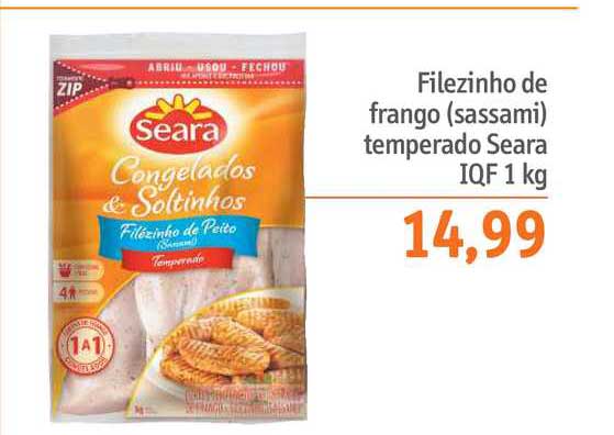 Sonda Supermercados Filezinho De Frango (sassami) Temperado Seara Iqf