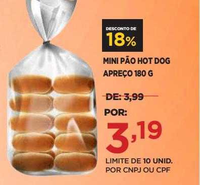 Apoio Mineiro Mini Pão Hot Dog Desconto De 18%