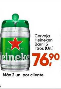 Oferta Cerveja Heineken Barril 5 Litros (un) na Imec Supermercados