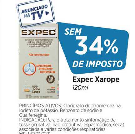 Expec Xarope com 120ml - Drogaria Araujo