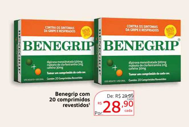 Drogaria Extra Benegrip Com 20 Comprimidos Revestidos